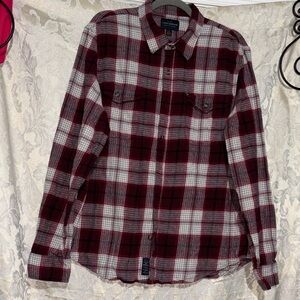 Lucky Brand Red and White Plaid Shirt